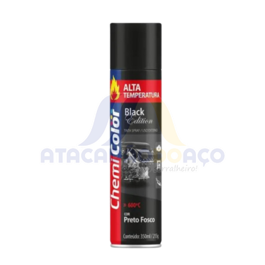 Tinta Spray Preto Fosco Alta Temp. 350ML (Chemi Color)