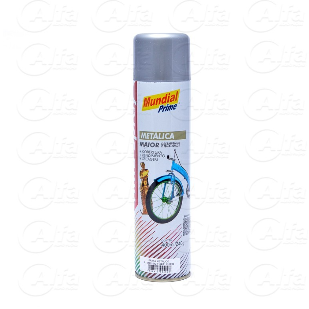 Tinta Spray Prata Metalico 200ML (Mundial)