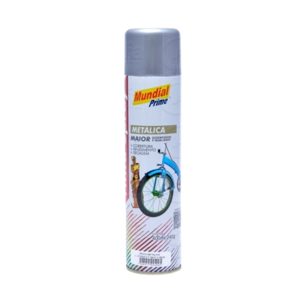 Tinta Spray Prata Metalico 200ML (Mundial)