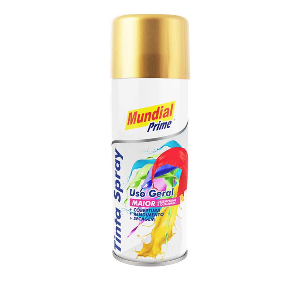 Tinta Spray Dourado Metalico 200ML (Mundial)                