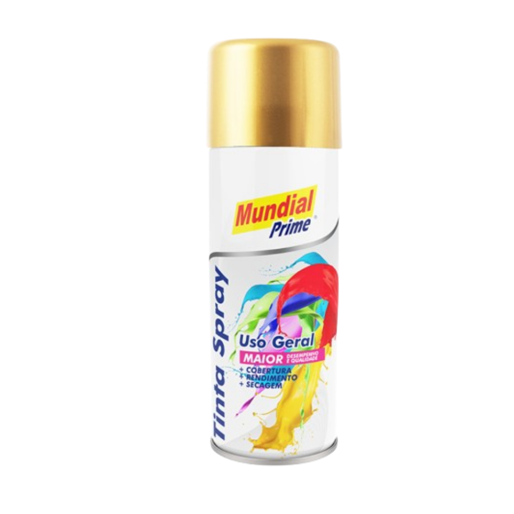 Tinta Spray Dourado Metalico 200ML (Mundial)