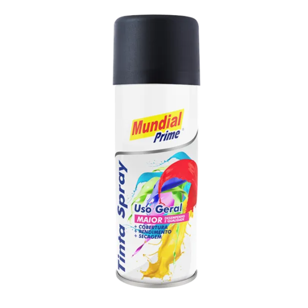 Tinta Spray Preto Fosco 200ML (Mundial)