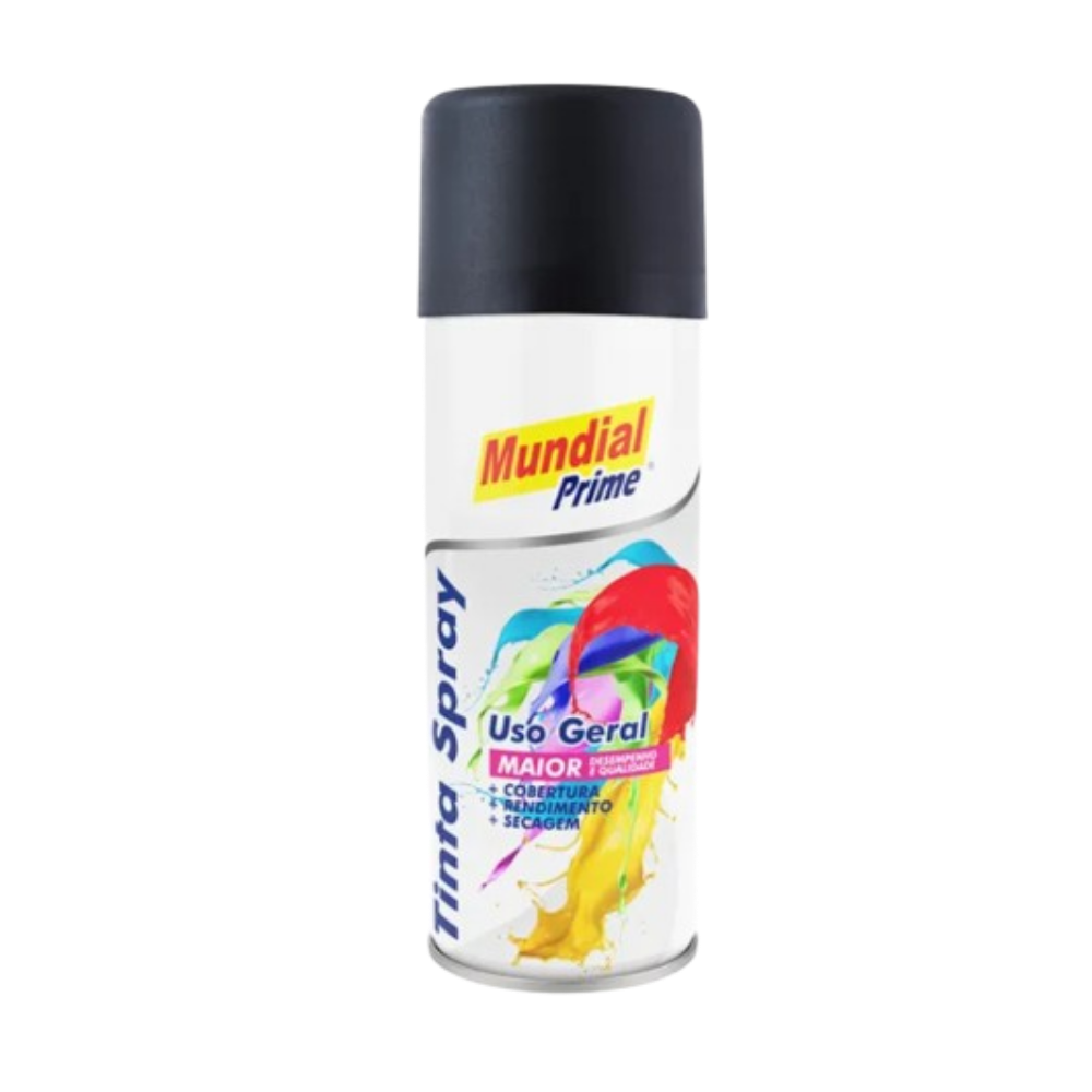 Tinta Spray Preto Fosco 200ML (Mundial)