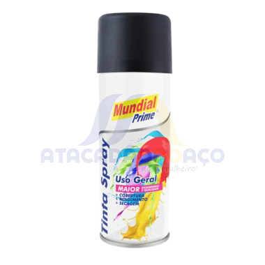 Tinta Spray Preto Fosco 200ML (Mundial)