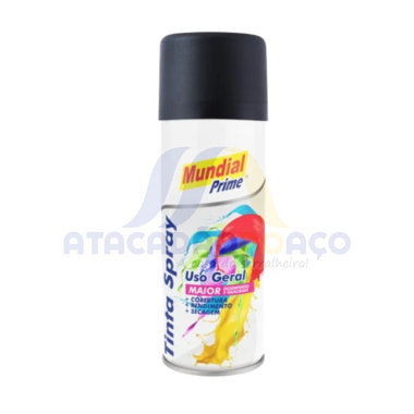 Tinta Spray Preto Fosco 200ML (Mundial)