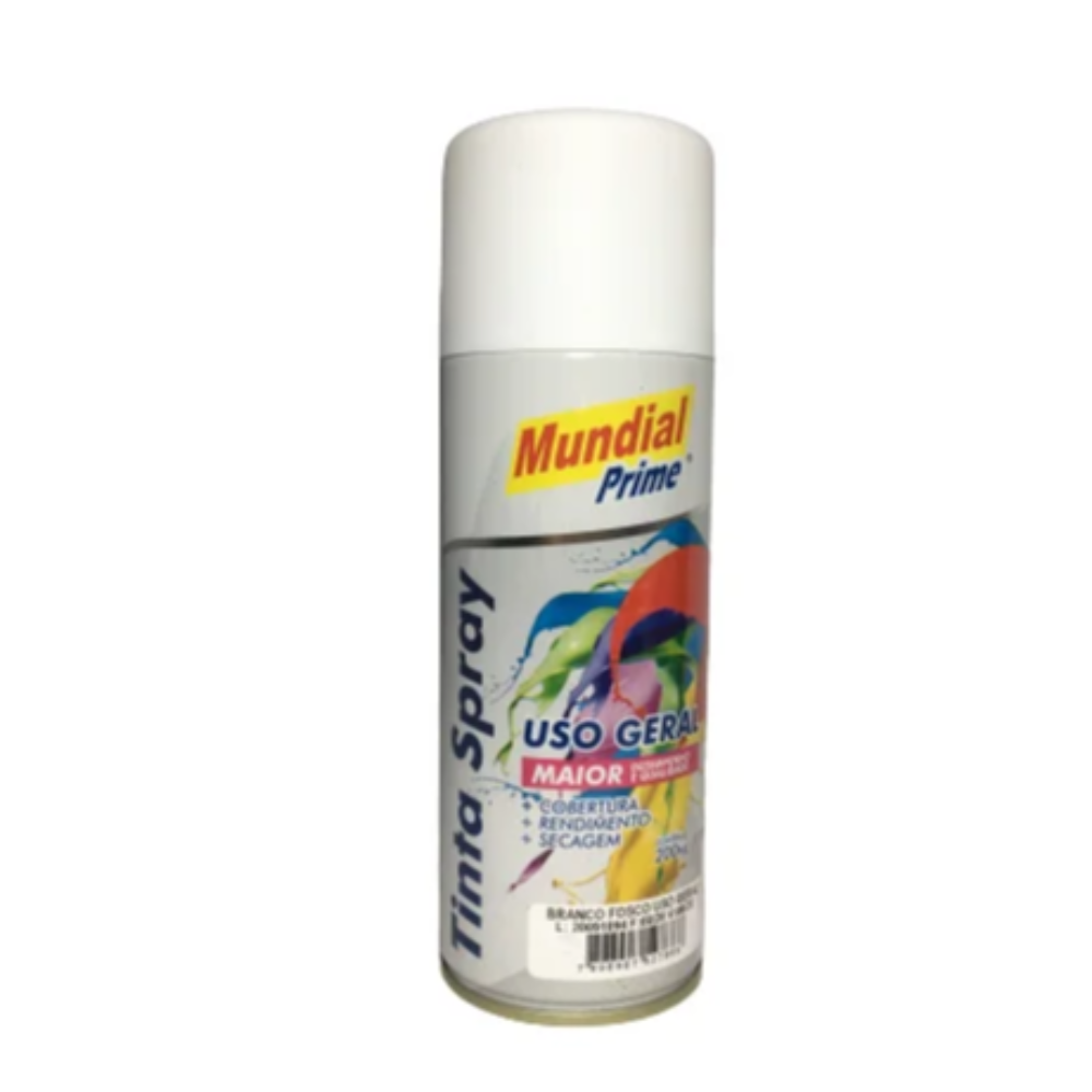 Tinta Spray Branco Fosco 200ML (Mundial)