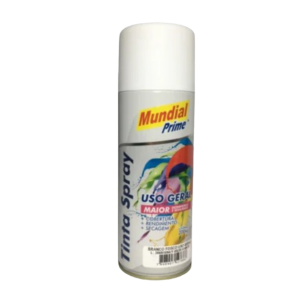Tinta Spray Branco Fosco 200ML (Mundial)