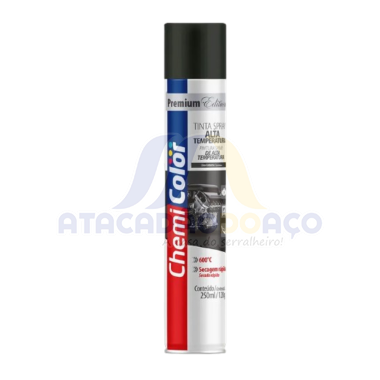 Tinta Spray Preto Fosco Alta Temp. 250ML (Chemi Color)