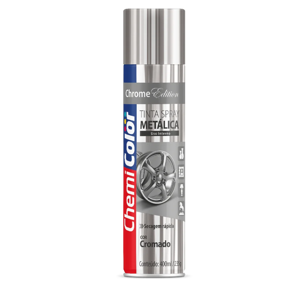 Tinta Spray Metalico Cromado 400ML (Chemi Color)