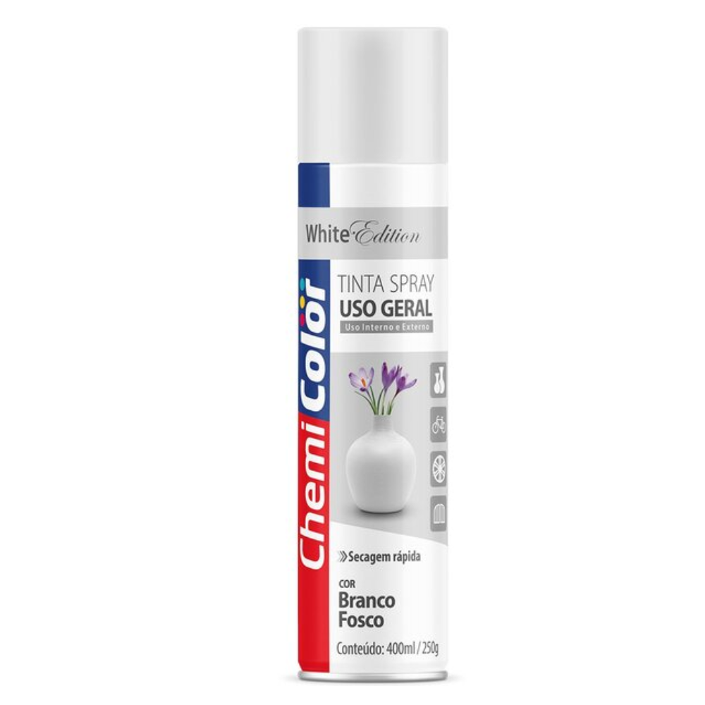 Tinta Spray Branco Fosco 400ML (Chemi Color)