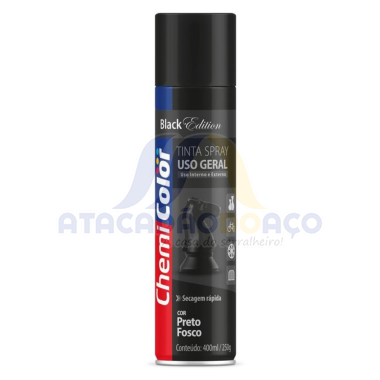 Tinta Spray Preto Fosco 400ML (Chemi Color)