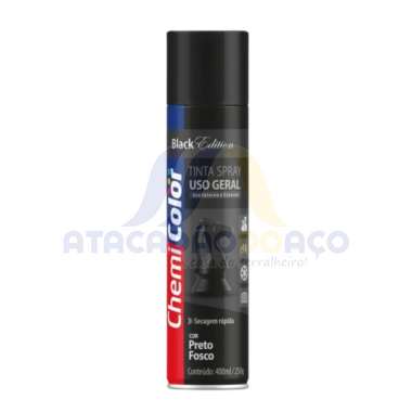 Tinta Spray Preto Fosco 400ML (Chemi Color)