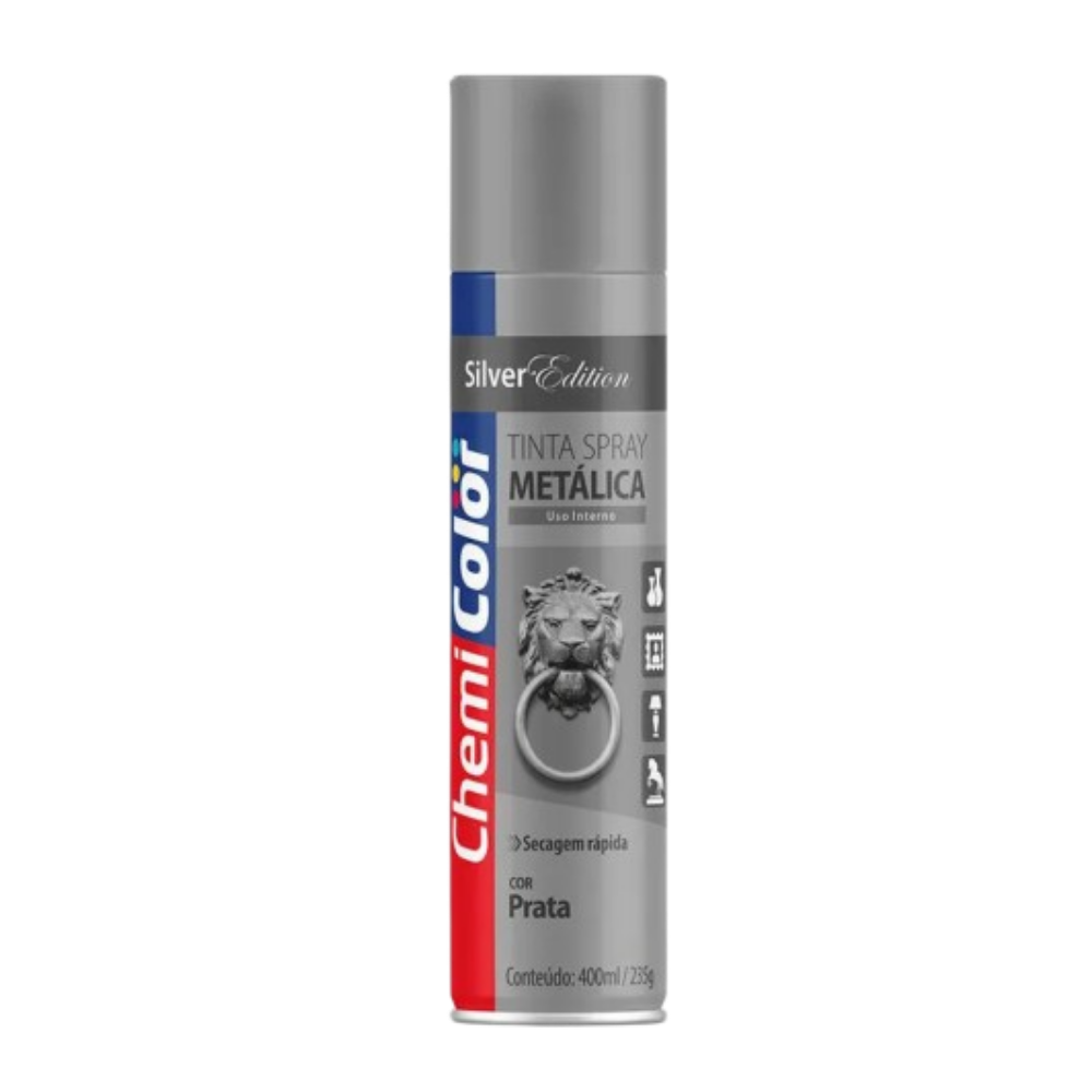 Tinta Spray Metalico Prata 400ML (Chemi Color)