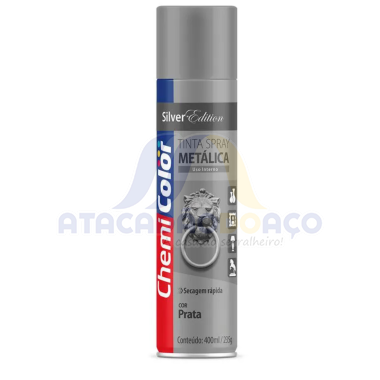 Tinta Spray Metalico Prata 400ML (Chemi Color)