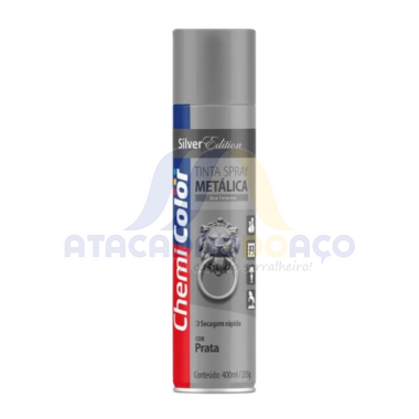 Tinta Spray Metalico Prata 400ML (Chemi Color)