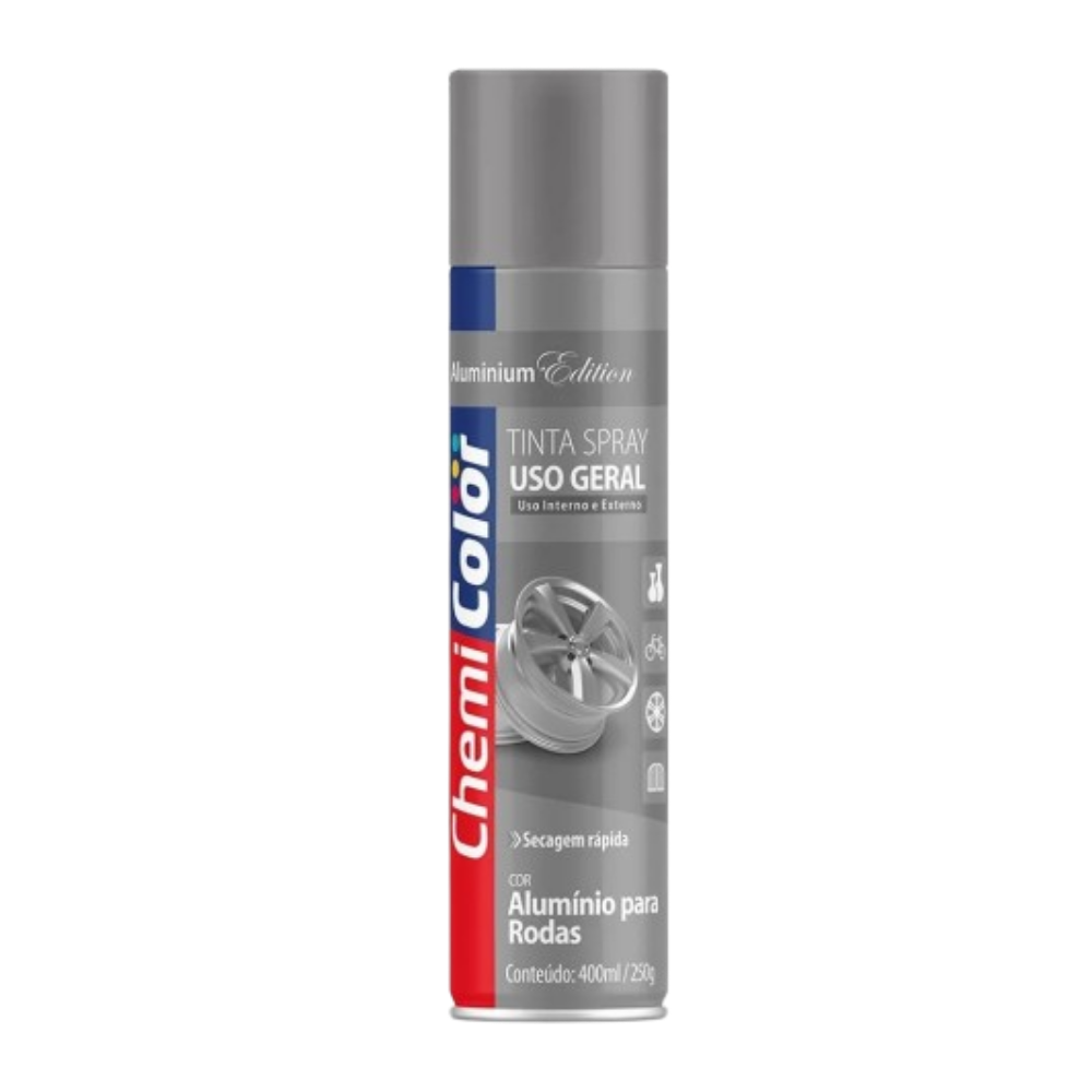 Tinta Spray Aluminio P/ Rodas 400ML (Chemi Color)