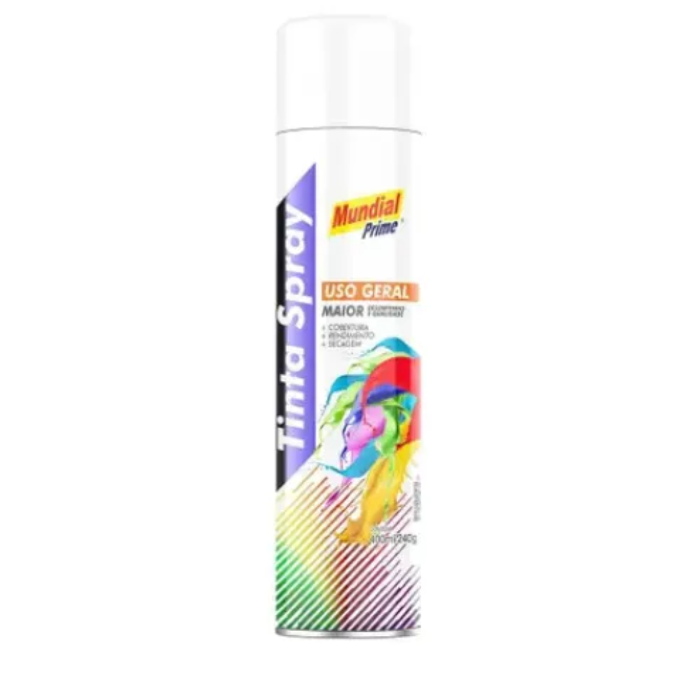 Tinta Spray Branco Brillhante 400ML (Mundial)
