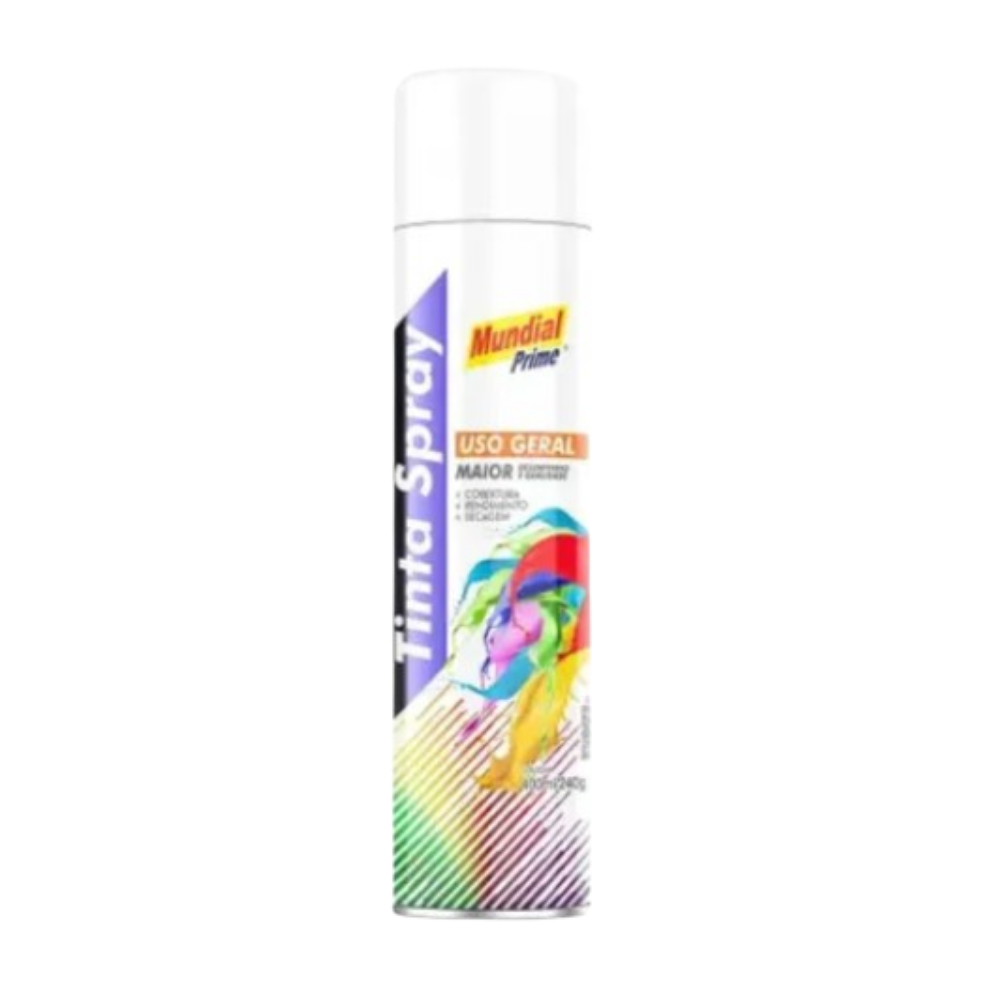 Tinta Spray Branco Brillhante 400ML (Mundial)
