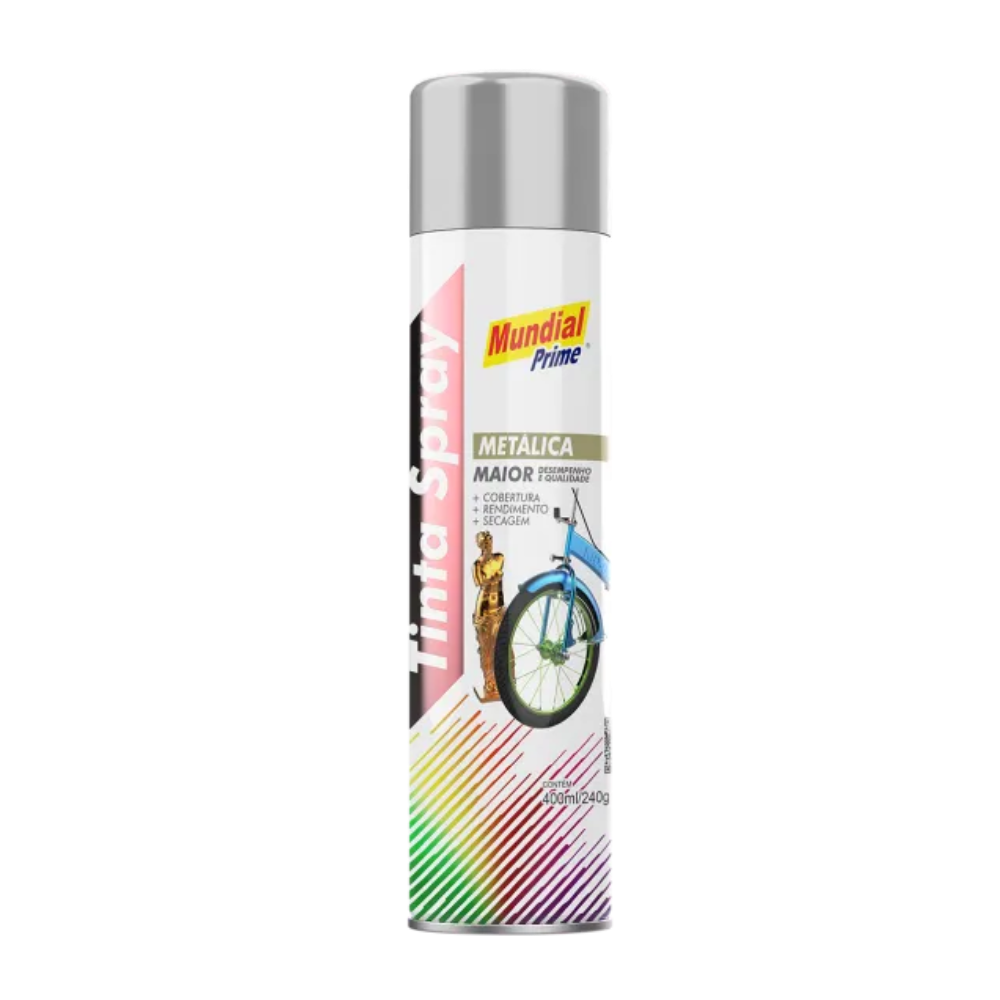 Tinta Spray Prata Metalico 400ML (Mundial)