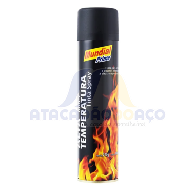 Tinta Spray Preto Fosco Alta Temp. 400ML (Mundial)