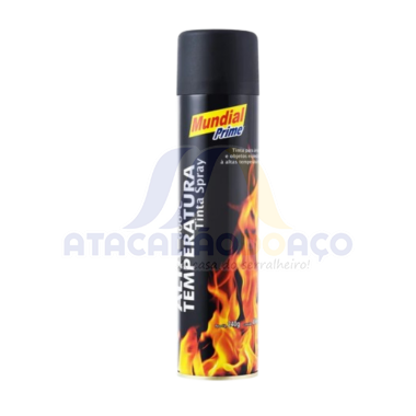 Tinta Spray Preto Fosco Alta Temp. 400ML (Mundial)