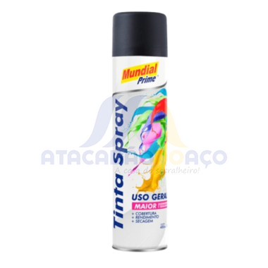 Tinta Spray Preto Fosco 400ML (Mundial)