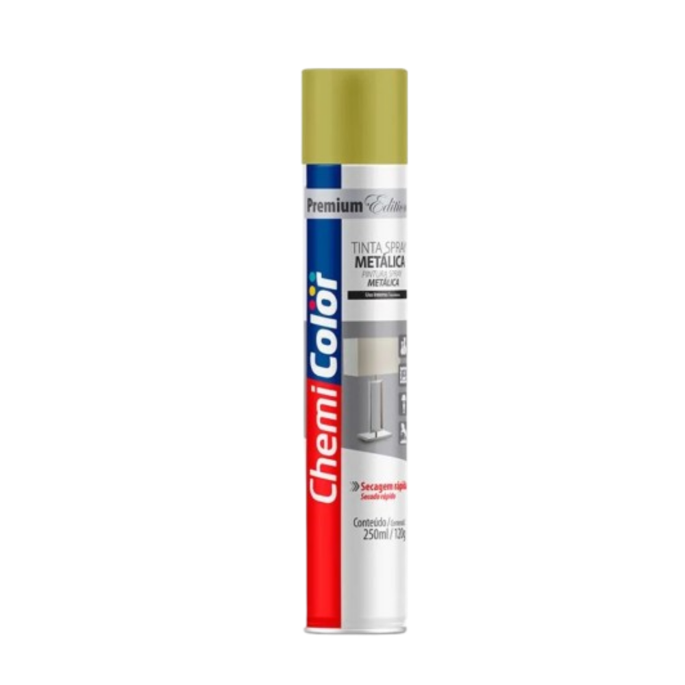 Tinta Spray Metalico Dourado 250ML (Chemi Color)