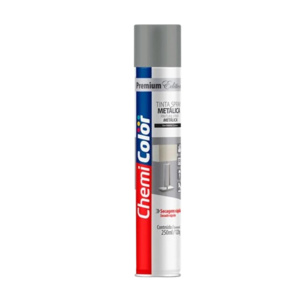 Tinta Spray Metalico Prata 250ML (Chemi Color)