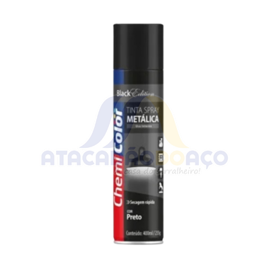 Tinta Spray Metalico Preto 250ML (Chemi Color)