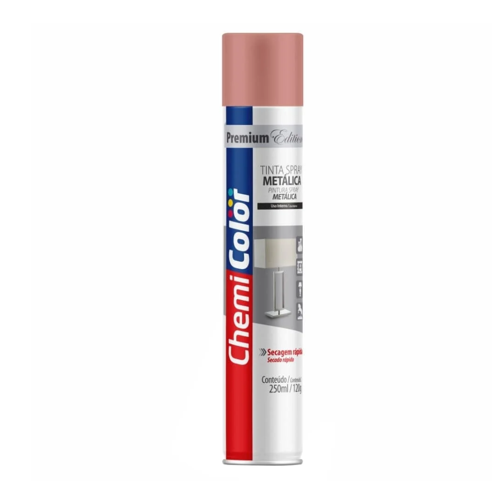 Tinta Spray Metalico Rose 250ML (Chemi Color)