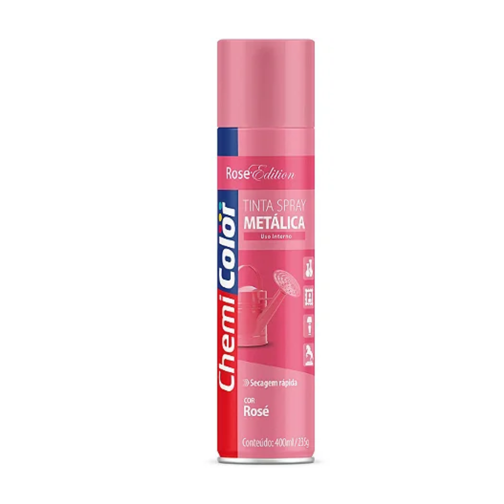 Tinta Spray Metalico Rose 400ML (Chemi Color)