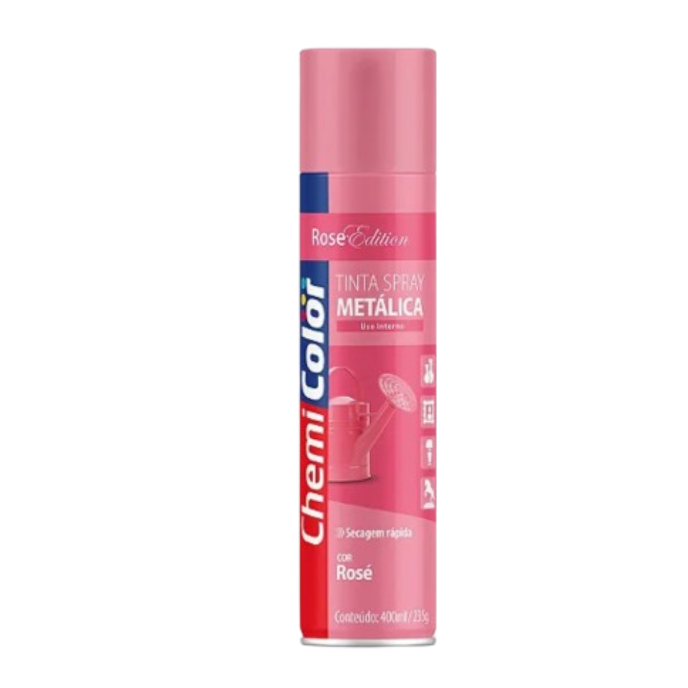 Tinta Spray Metalico Rose 400ML (Chemi Color)