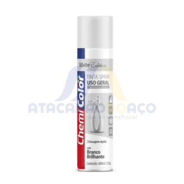 Tinta Spray P/Aluminio Branco Brilhante 400ML (Chemi Color)