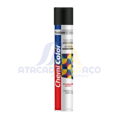 Tinta Spray Preto Brilhante 250ML (Chemi Color)