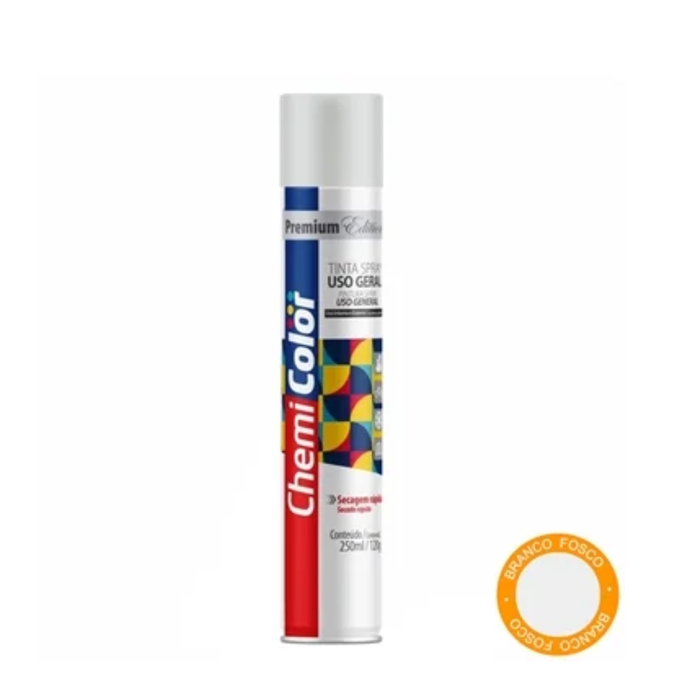 Tinta Spray Branco Fosco 250ML (Chemi Color)