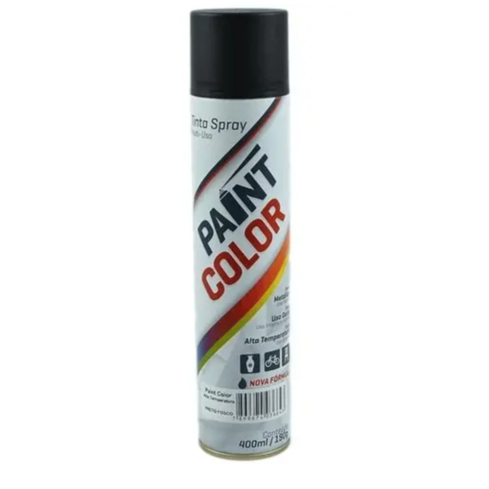 Tinta Spray Preto Alta Temp. 250ML (Paint Color)