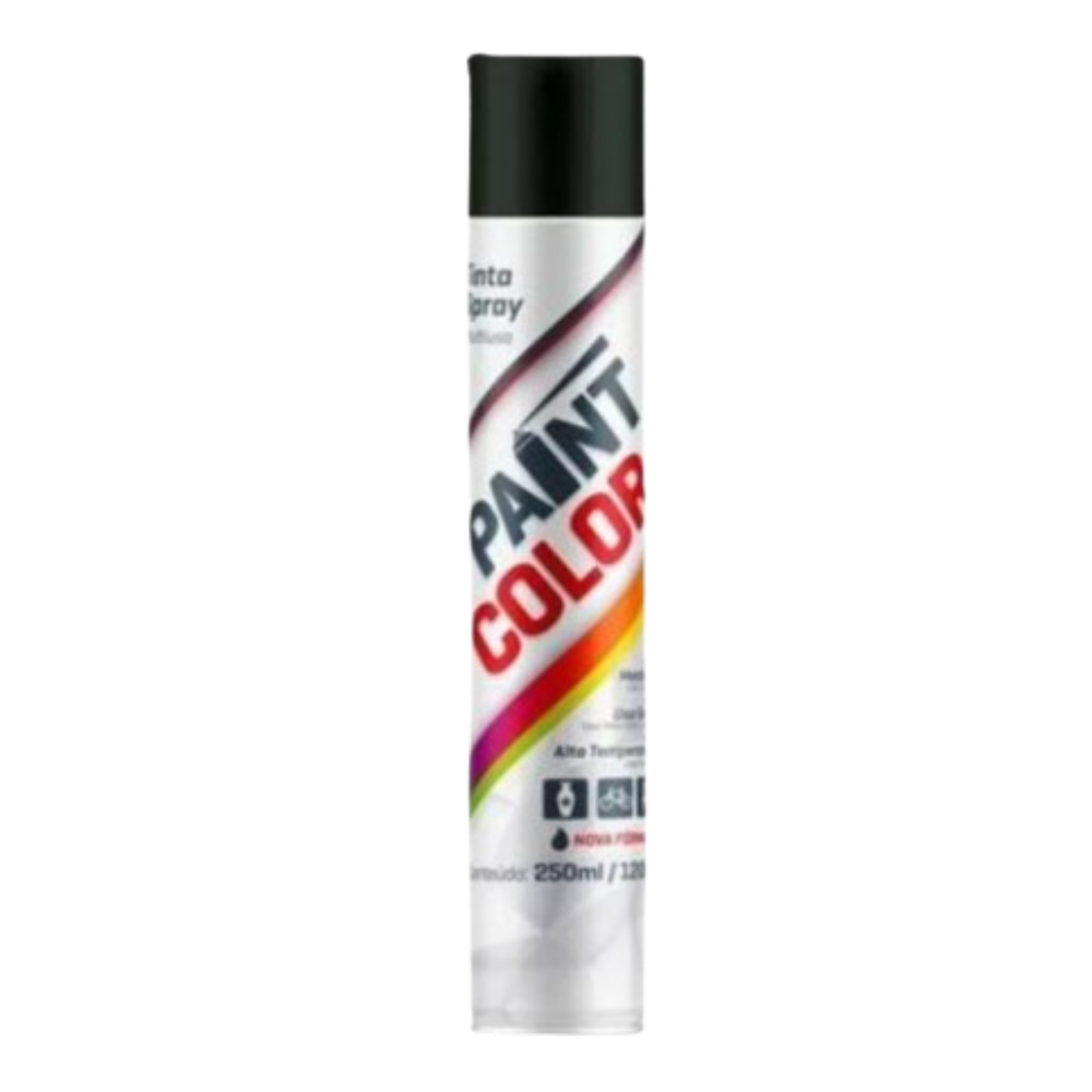 Tinta Spray Preto Alta Temp. 250ML (Paint Color)