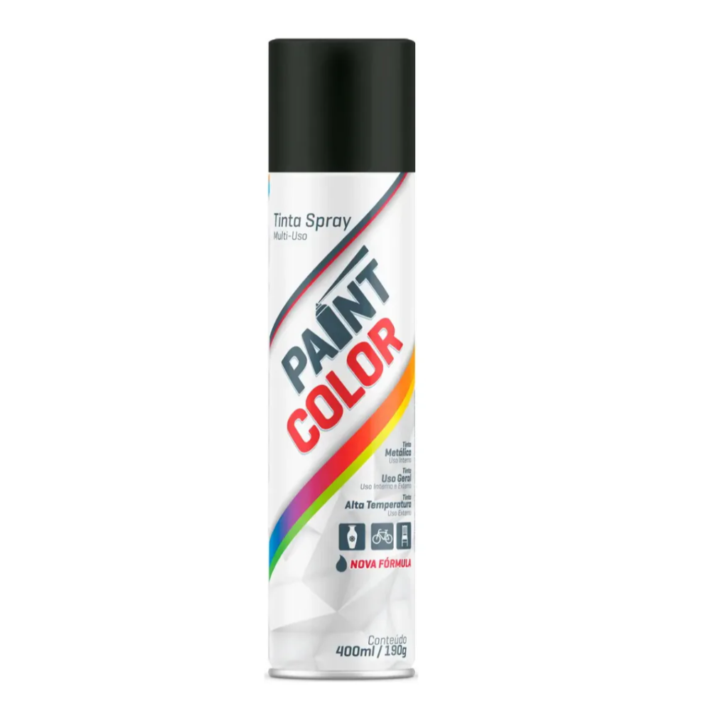 Tinta Spray Preto Brilhante 400ML (Paint Color)