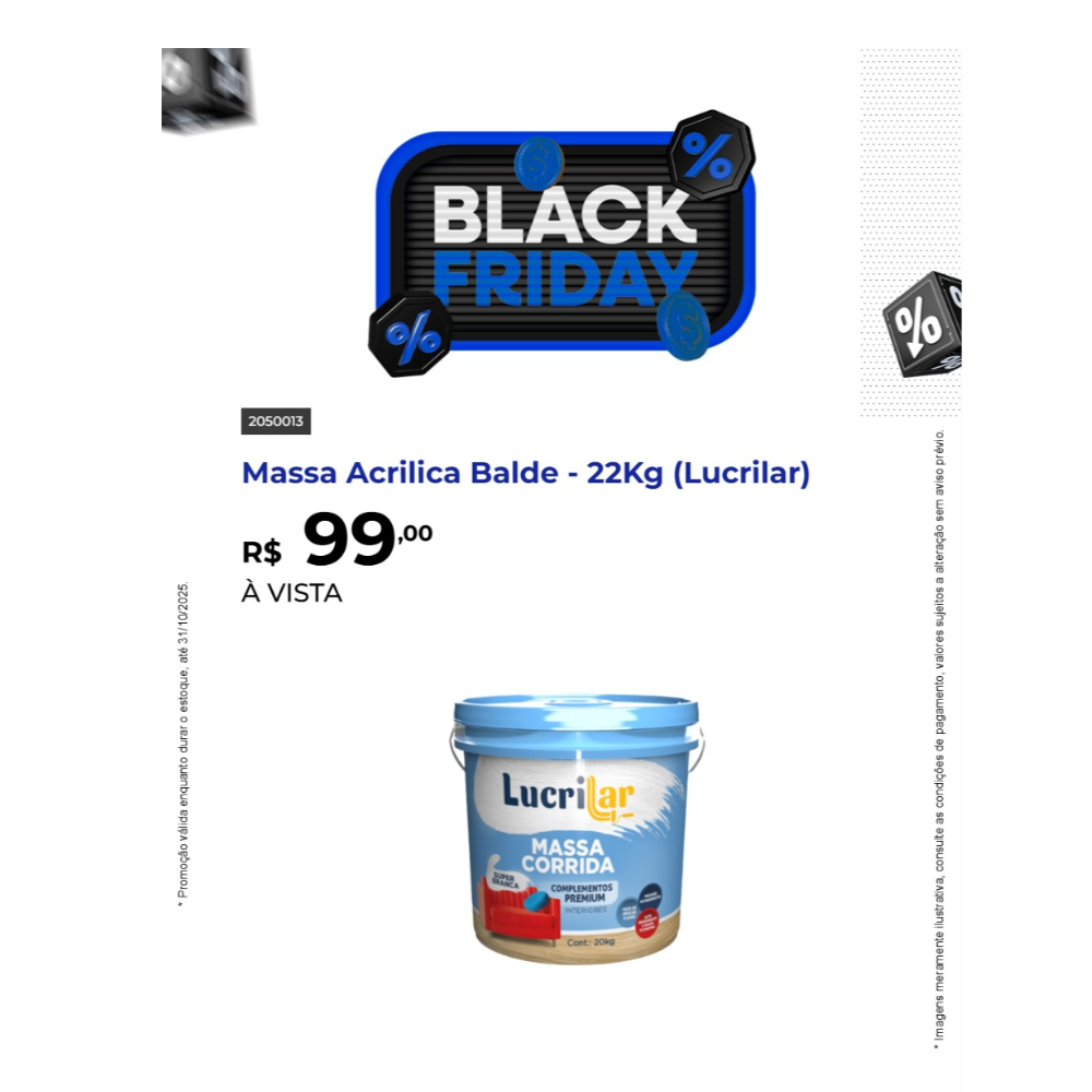 Massa Acrilica Balde - 22Kg (Lucrilar)