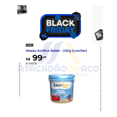 Massa Acrilica Balde - 22Kg (Lucrilar)