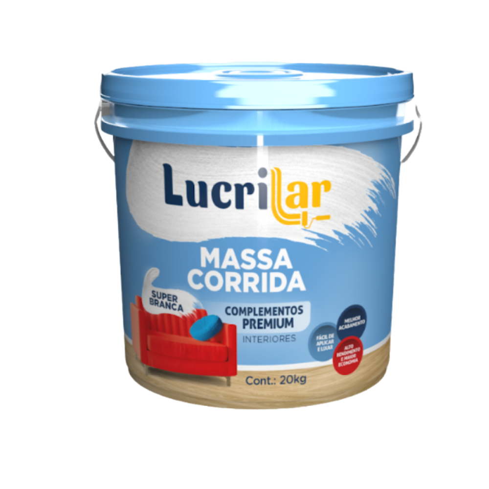 Massa Corrida PVA Balde - 20Kg (Lucrilar)
