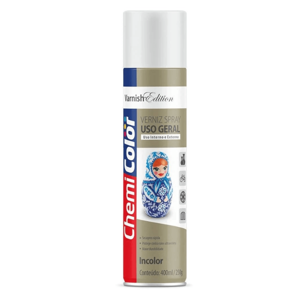 Verniz Spray Incolor Brilhante 400ML (Chemi Color)
