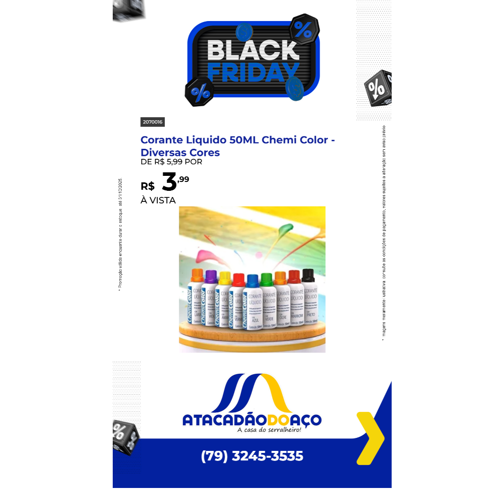 Corante Liquido Vermelho 50ML (Chemi Color)