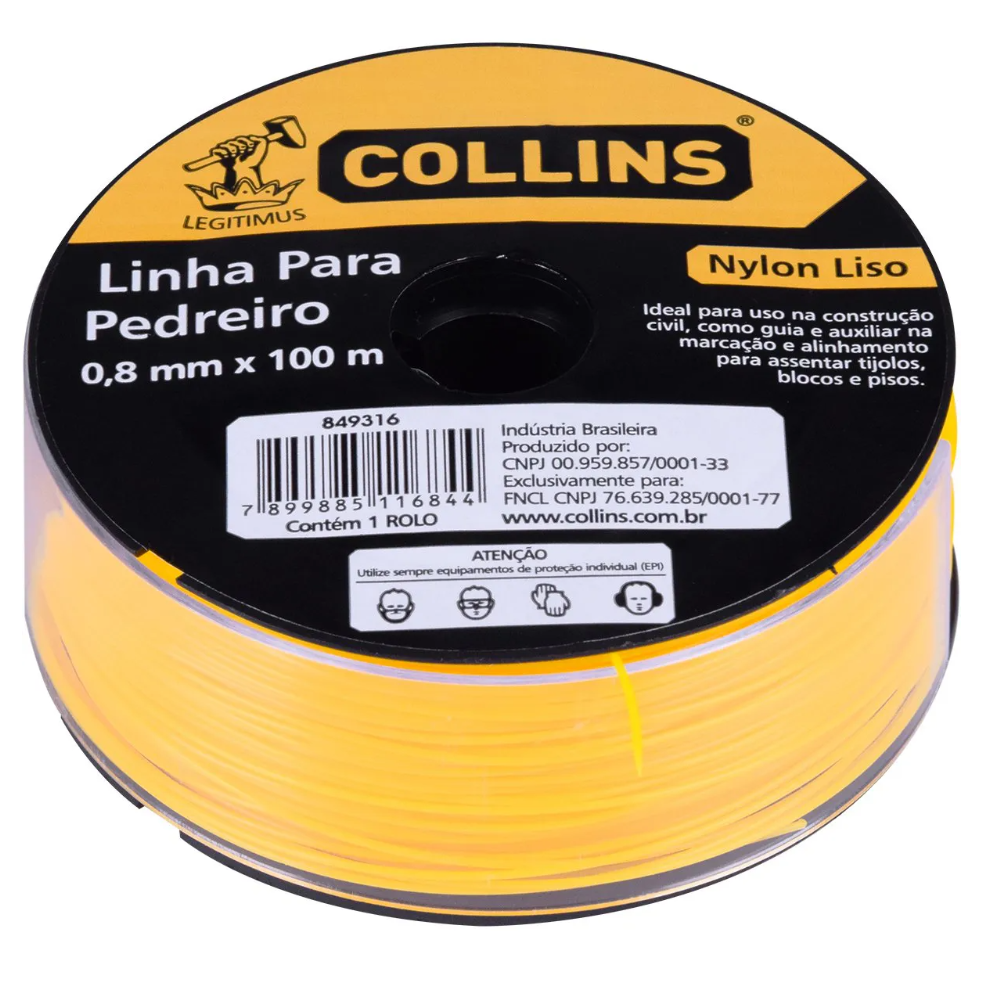 Linha P/ Pedreiro Lisa 0,8mm X 100mt (Collins)