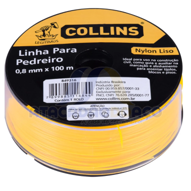 Linha P/ Pedreiro Lisa 0,8mm X 100mt (Collins)