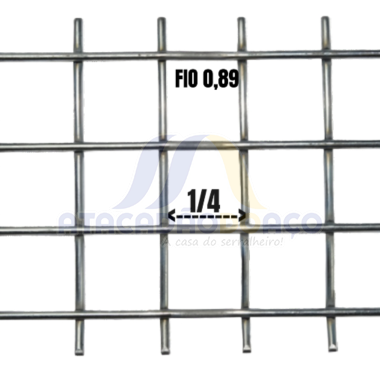 Tela Soldada Galv.1/4 F-0,89mm x 1mt x 30mt