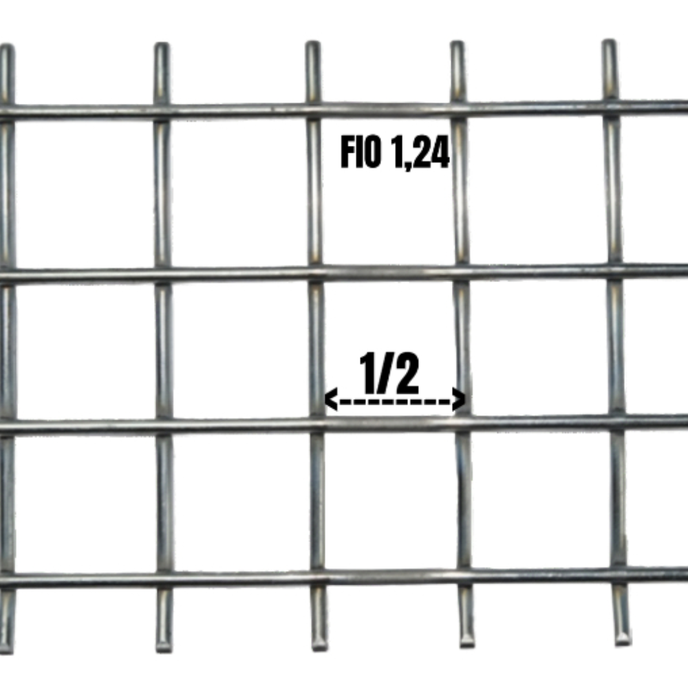 Tela Soldada Galv.1/2 F-1,24mm x 1mt x 25mt