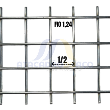 Tela Soldada Galv.1/2 F-1,24mm x 1mt x 25mt