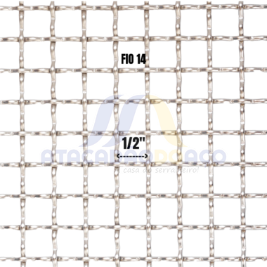 Tela Quad.Ondulada M - 1/2'' F-14