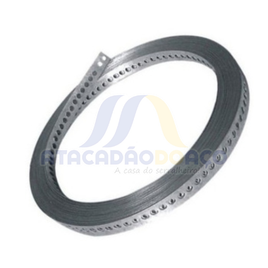 Fita de Aço Perfurada 17mm x 0.40mm x 10m
